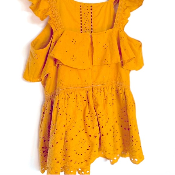 Moon River Anthropology Yellow Eyelet Tank Size S - Picture 10 of 10